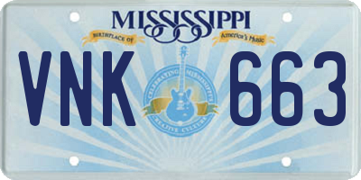 MS license plate VNK663
