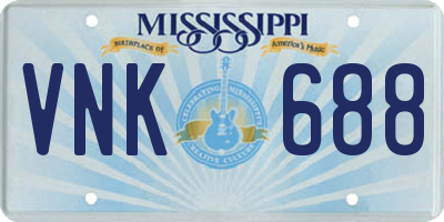 MS license plate VNK688