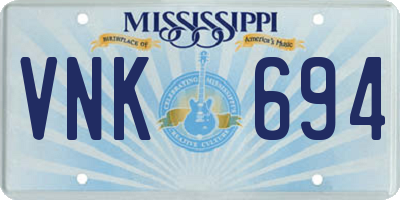 MS license plate VNK694