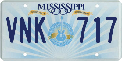 MS license plate VNK717