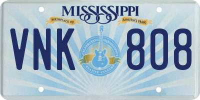 MS license plate VNK808