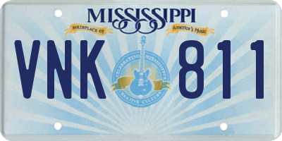 MS license plate VNK811