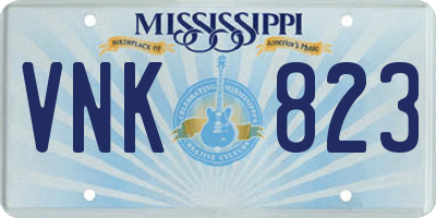 MS license plate VNK823