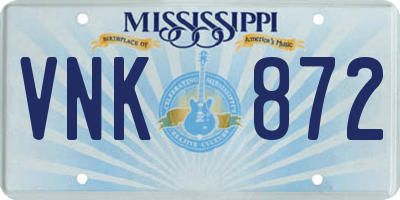 MS license plate VNK872