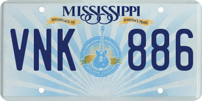 MS license plate VNK886