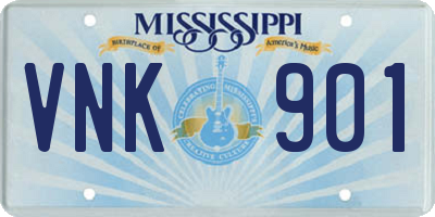 MS license plate VNK901