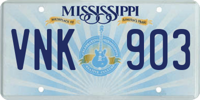 MS license plate VNK903