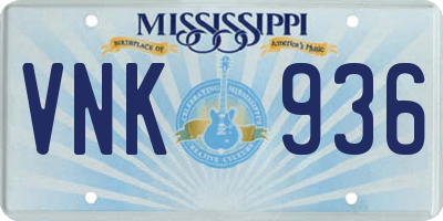 MS license plate VNK936