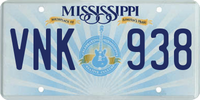 MS license plate VNK938