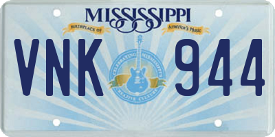 MS license plate VNK944