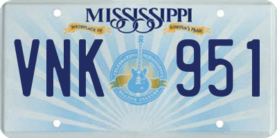 MS license plate VNK951