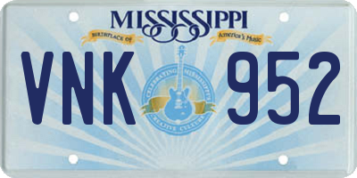 MS license plate VNK952