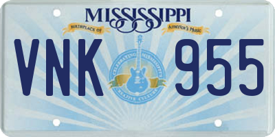 MS license plate VNK955