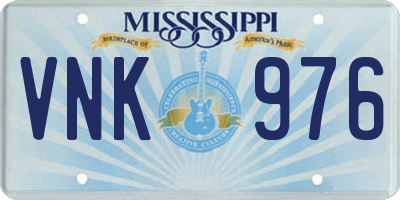 MS license plate VNK976