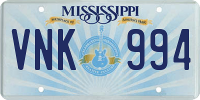 MS license plate VNK994