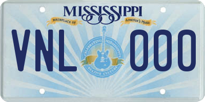 MS license plate VNL000