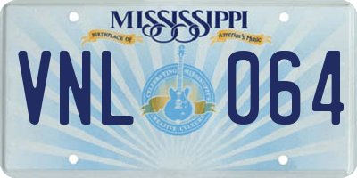 MS license plate VNL064