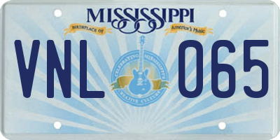 MS license plate VNL065