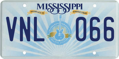 MS license plate VNL066