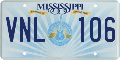 MS license plate VNL106
