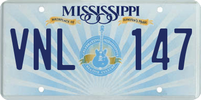MS license plate VNL147