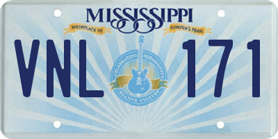 MS license plate VNL171