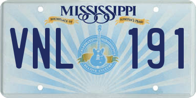 MS license plate VNL191