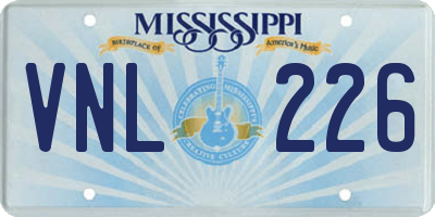 MS license plate VNL226