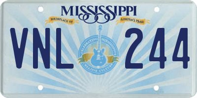 MS license plate VNL244