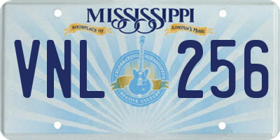 MS license plate VNL256