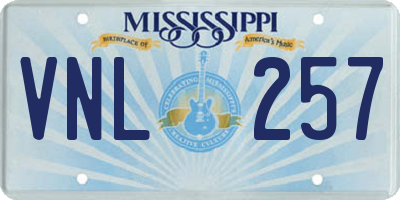 MS license plate VNL257