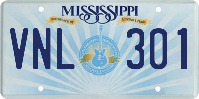 MS license plate VNL301
