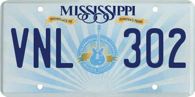 MS license plate VNL302
