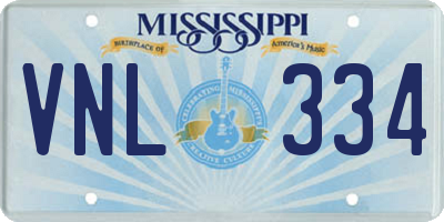 MS license plate VNL334