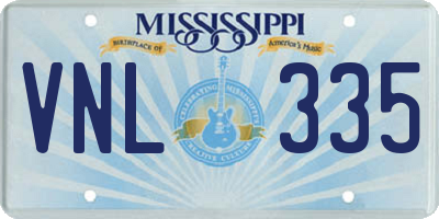 MS license plate VNL335
