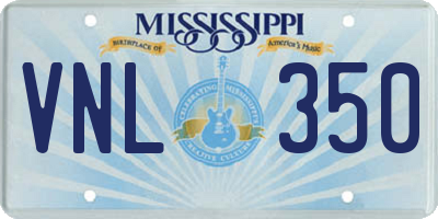MS license plate VNL350