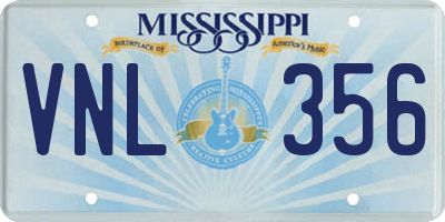 MS license plate VNL356