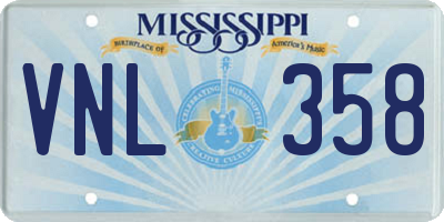 MS license plate VNL358