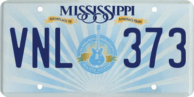 MS license plate VNL373