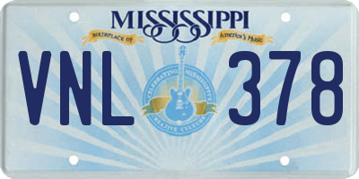 MS license plate VNL378