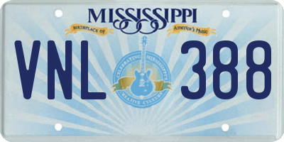 MS license plate VNL388