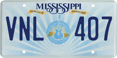 MS license plate VNL407
