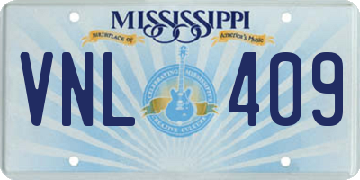 MS license plate VNL409