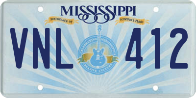 MS license plate VNL412
