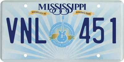 MS license plate VNL451
