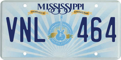 MS license plate VNL464