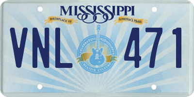 MS license plate VNL471