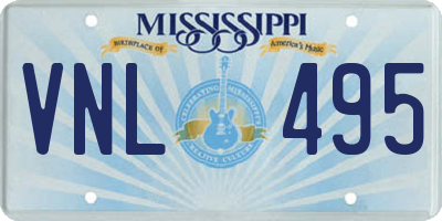 MS license plate VNL495