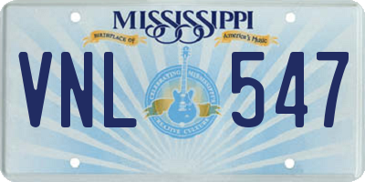 MS license plate VNL547
