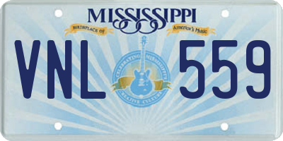 MS license plate VNL559